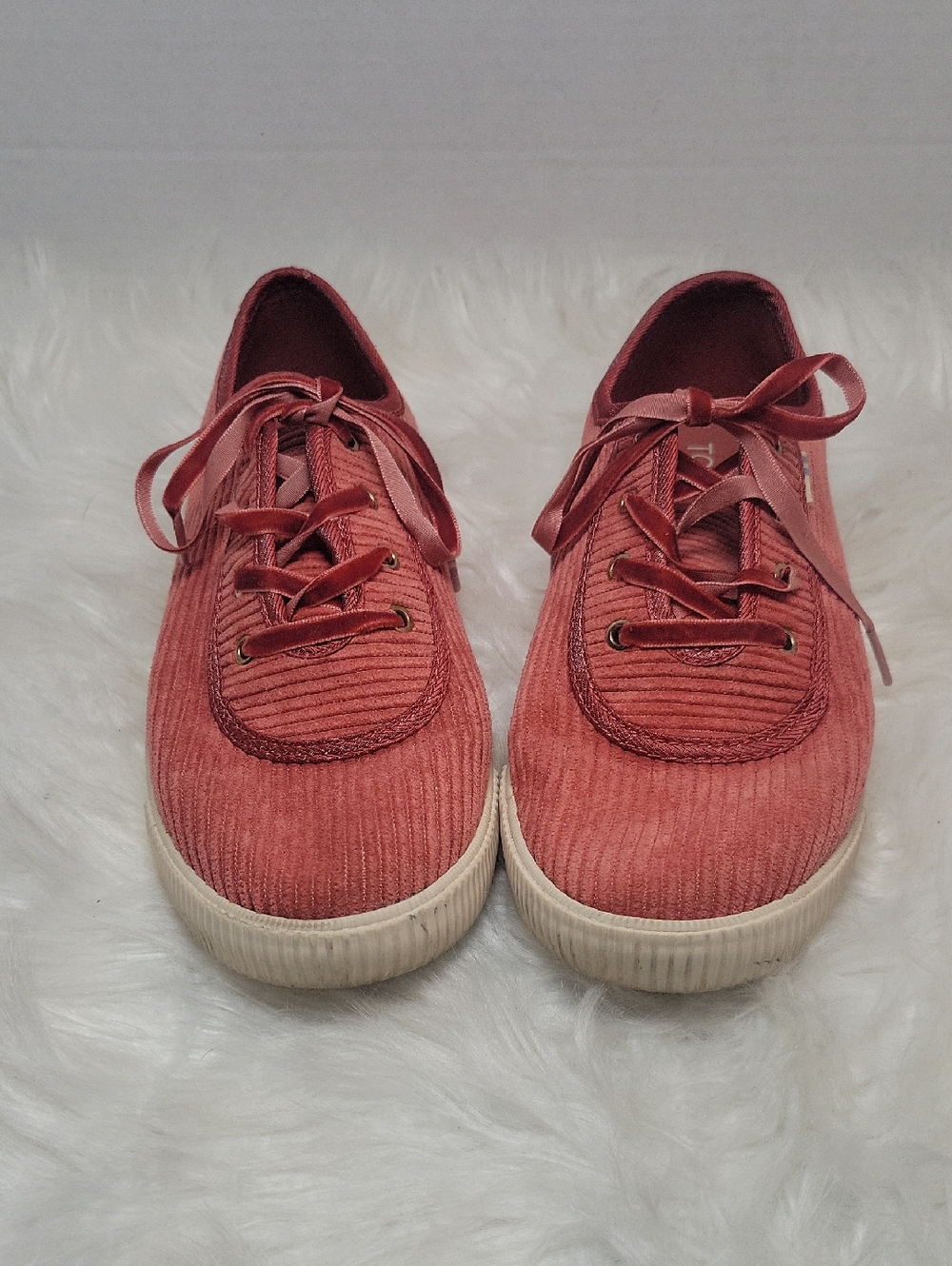 Toms‎ Pink Corduroy Sneakers Women's Size 6 Lace Up